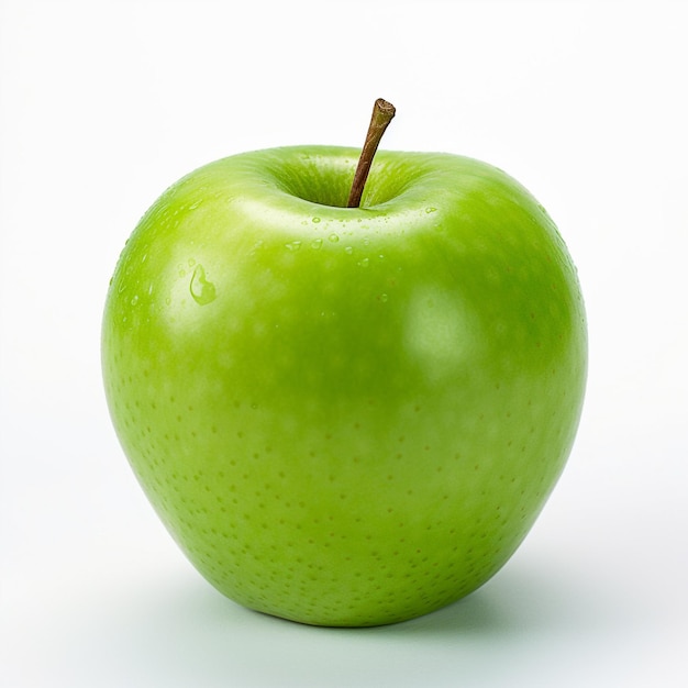 Green apple fruit on white background