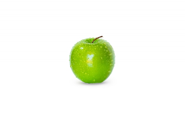 Green apple isolated on white with clipping path.