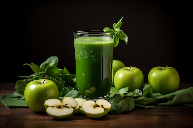 Green apple and spinach elixir homemade fruit