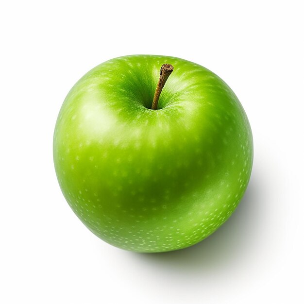 Green Apple Top View Isolation on Clear