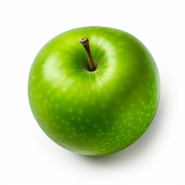 Green Apple Top View Isolation on Clear