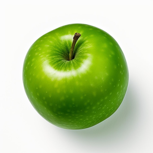 Green Apple Top View Isolation on Clear