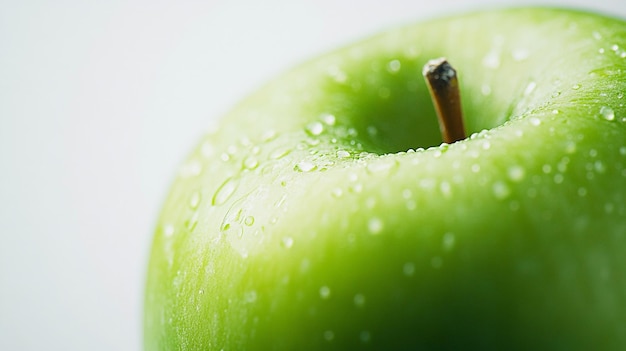 Photo a green apple with water droplets on it