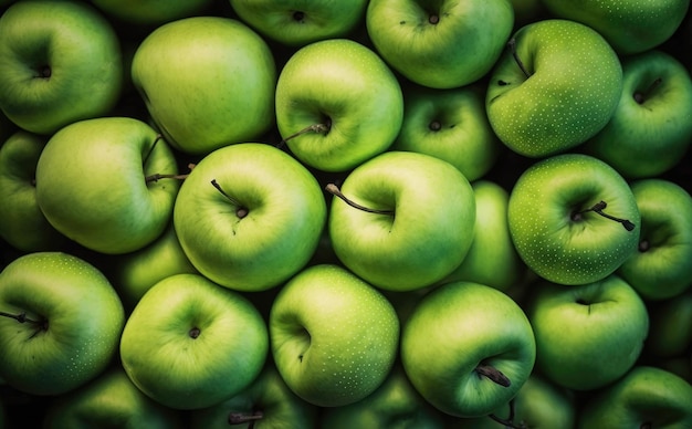 Green apples background Generative AI