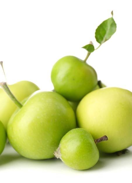 Green apples isolated on white