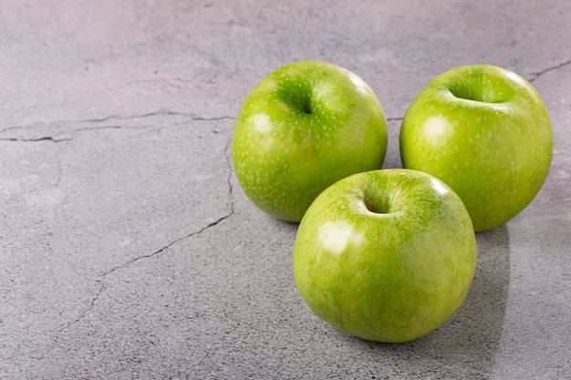 Green apples on the table