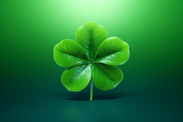 A green background adorned with a four leaf clover