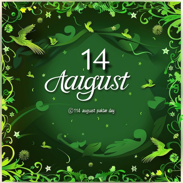 Photo a green background with the date august 2008