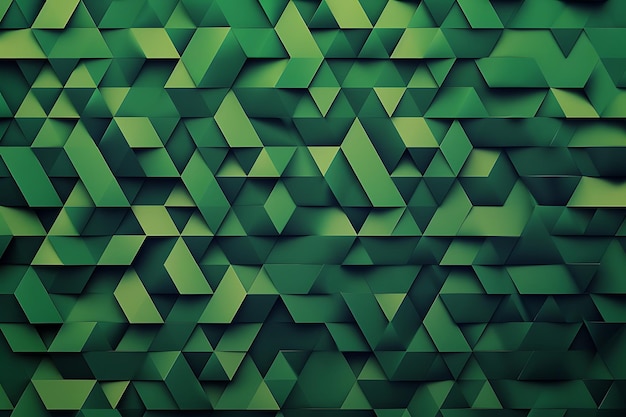 Photo a green background with geometric shapes and squares