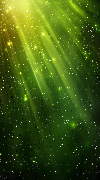 Photo green background with golden rays