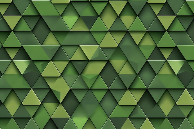 Photo a green background with a green geometric pattern of squares