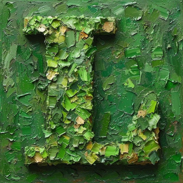 Photo a green background with the letter l on it