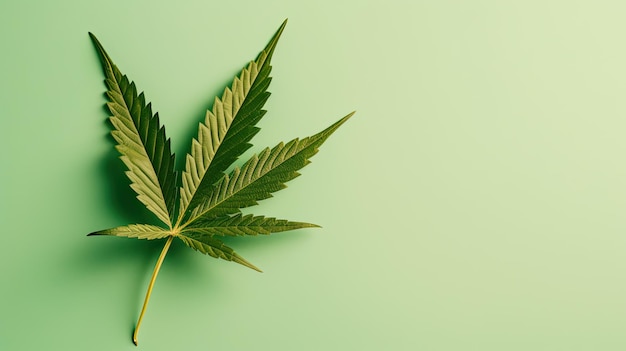 A green background with a marijuana leaf on it