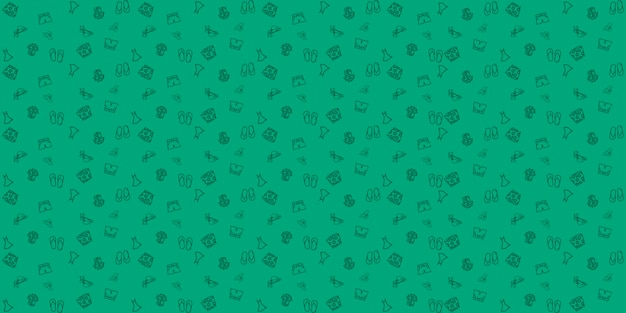 Photo a green background with a pattern of icons summer thematic