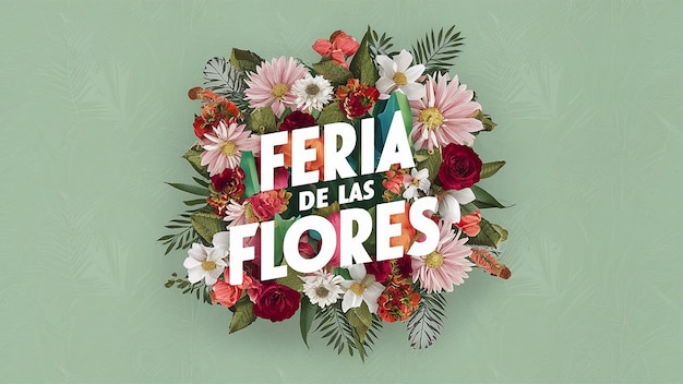 a green background with a picture of flowers and the word alcado de la pelos