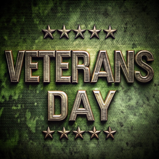 Photo a green background with a sign that says veterans day