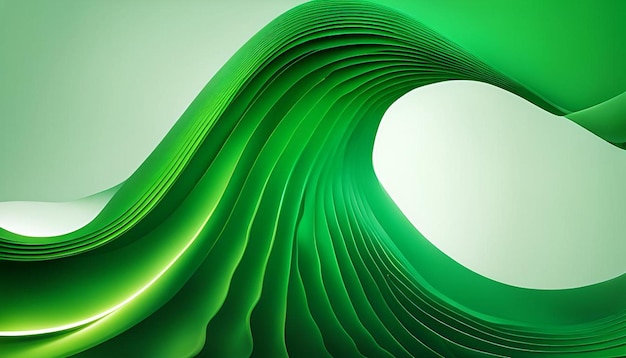 Green background with waves