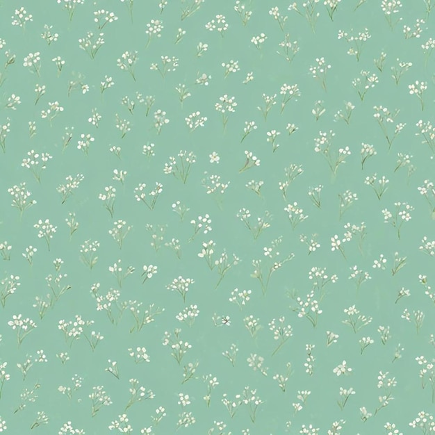 a green background with white daisies on a green background