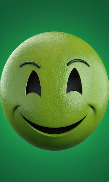 Photo a green ball with a smiley face on it