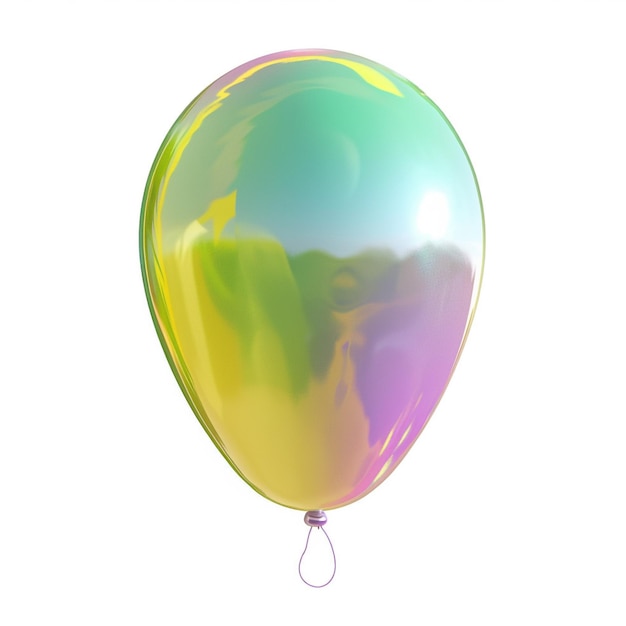 Photo a green balloon with a pink and yellow color on it