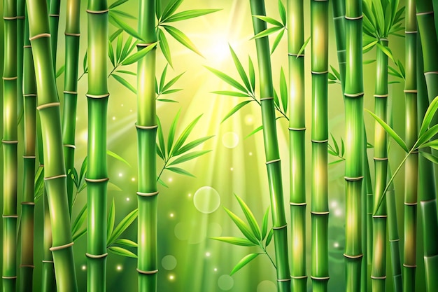 Photo green bamboo stems for nature and interior design