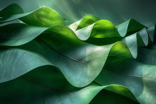 a green banana leaf with a white line on the bottom