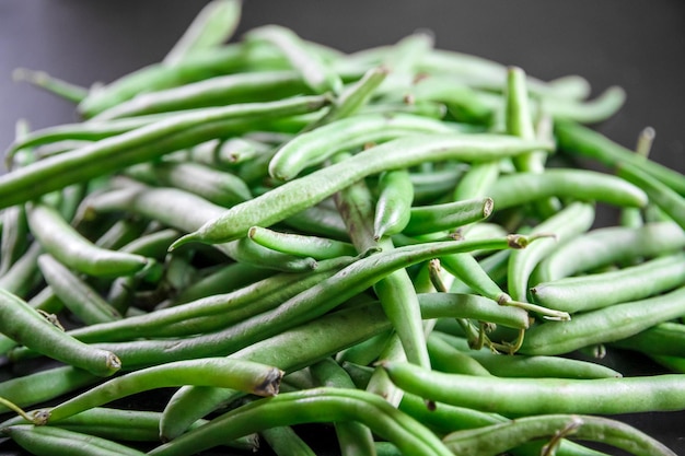 Green beans closeup view