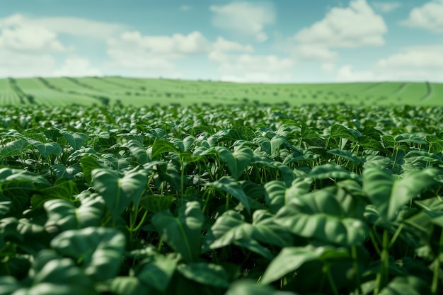 Photo green beans field green beans crop many green beans green beans agriculture landscape