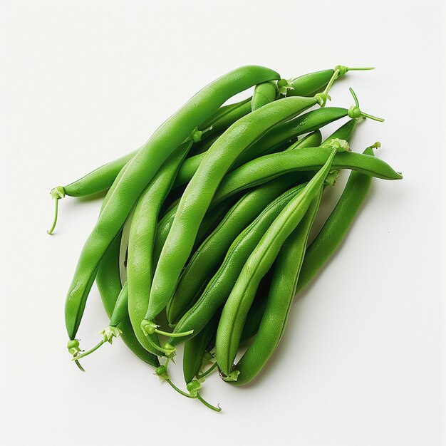 Photo green beans fresh organic veggies vegetables isolated on white background