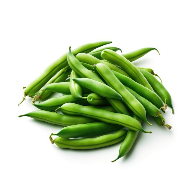 Green Beans isolated on white background generative AI