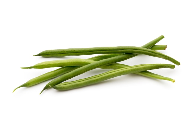 Green beans isolated on a white background.