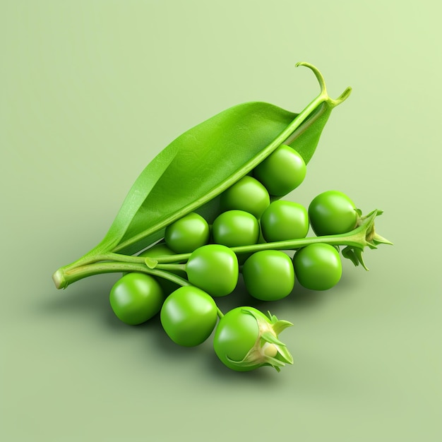 Green beans isolated on white background