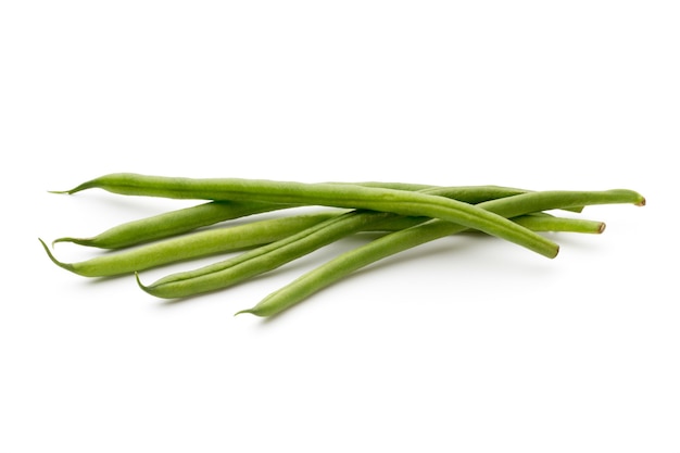 Green beans isolated on a white .