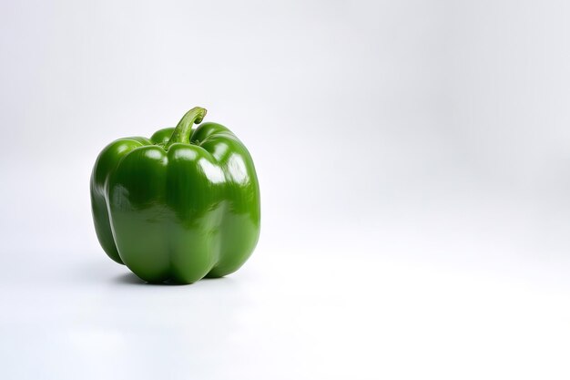 green bell pepper isolated on white background with copy space