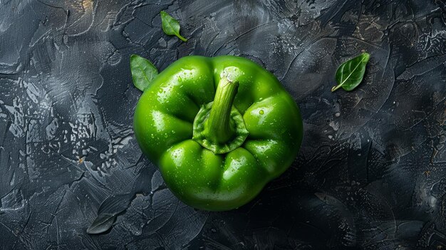 Photo green bell pepper top view