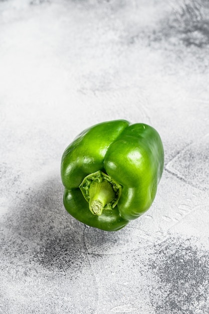 Photo green bell pepper. top view..