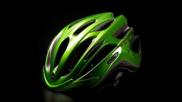 Green bicycle helmet Illustration AI Generative