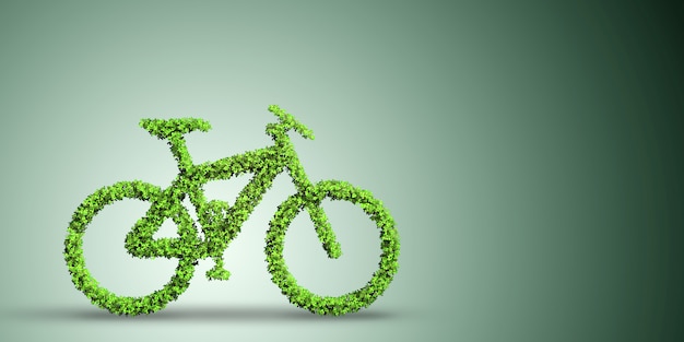 Green bicycle in transportation  