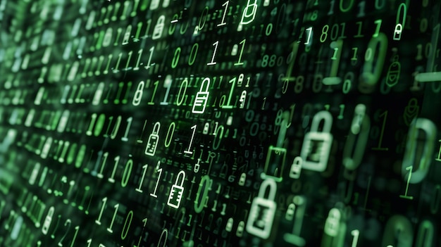 Green Binary Code with Padlocks for Data Security