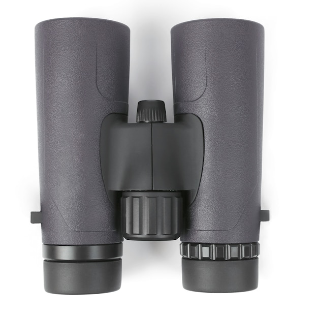 Green binoculars on white background
. optical device