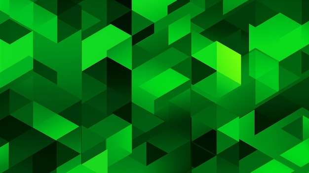 a green and black background with geometric shapes and squares