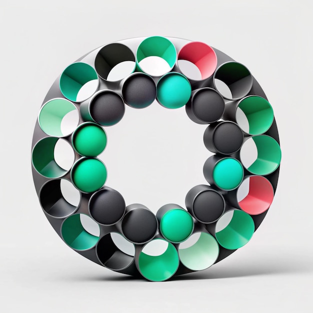 Photo green and black geometric circle compositions