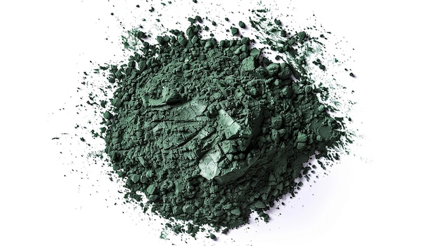 a green and black palette with the word blemish on it