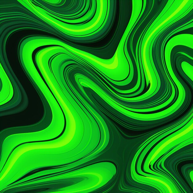 a green and black swirl background with a black background generative ai