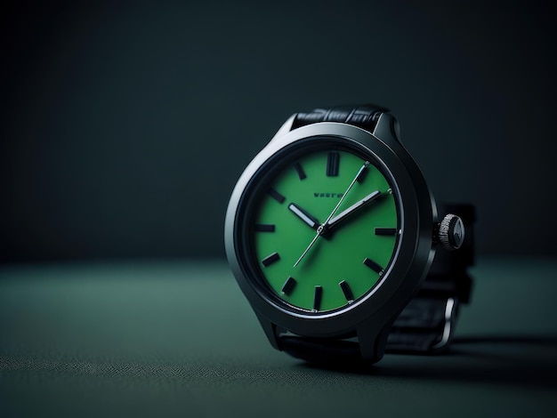 A green and black watch with the word " seiko " on the face.