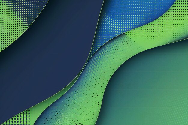 Green and blue abstract background with halftone dots Vector illustration