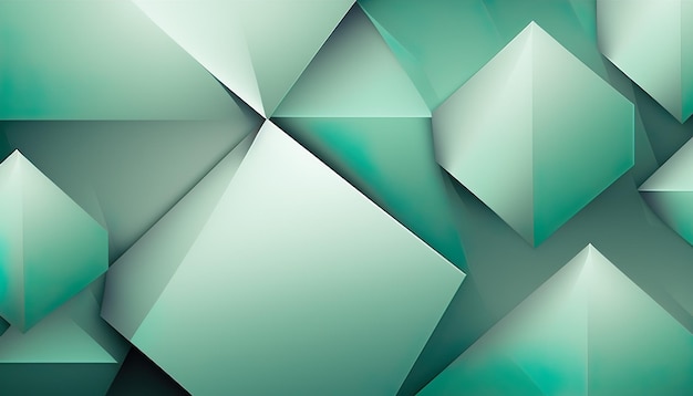 Green and blue background with a white triangle and the word cube