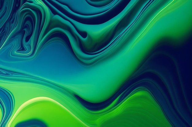 Green and Blue gradient mixed Colorful psychedelic liquefied background