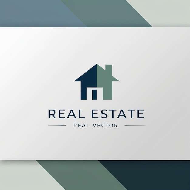 a green and blue house with a logo that says real estate real estate real estate