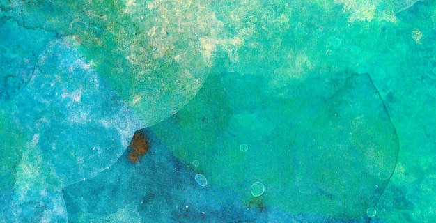 A green and blue painting of a blue watercolor painting with the words'green'on it.